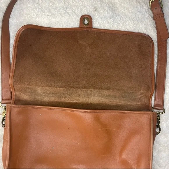 Vintage 90s COACH Tan Leather Briefcase Bag